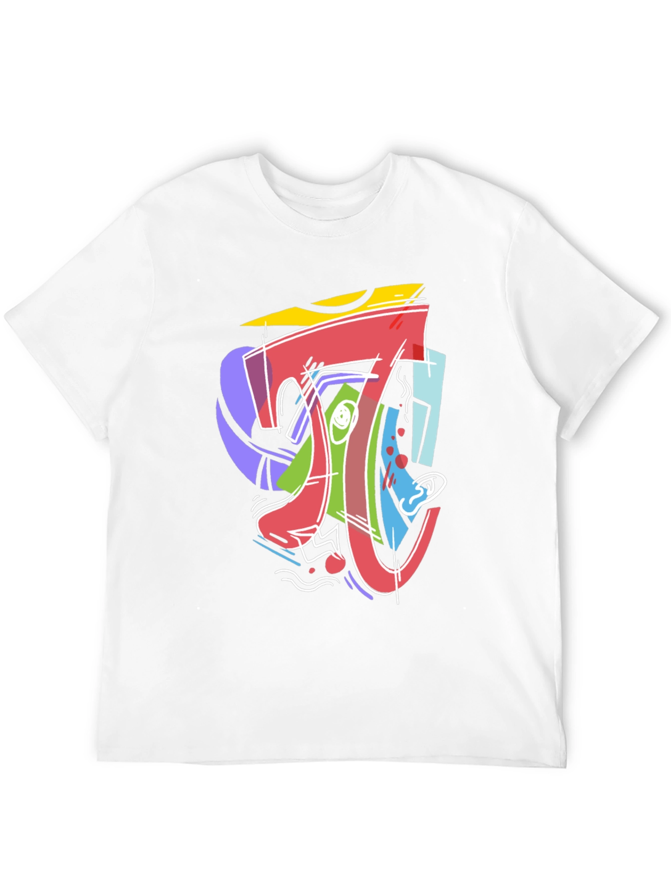 Abstract Math Pi Symbol Graphic Print Black T-Shirt