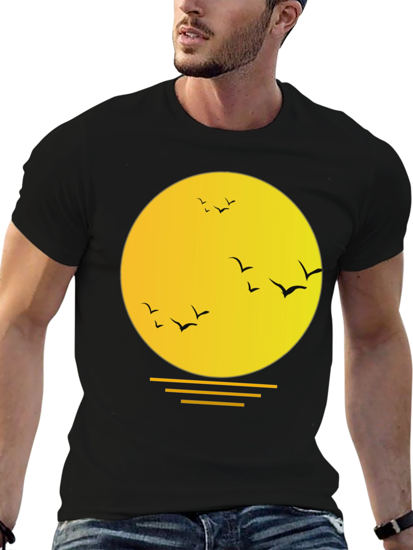 Sunset Birds Graphic T-Shirt