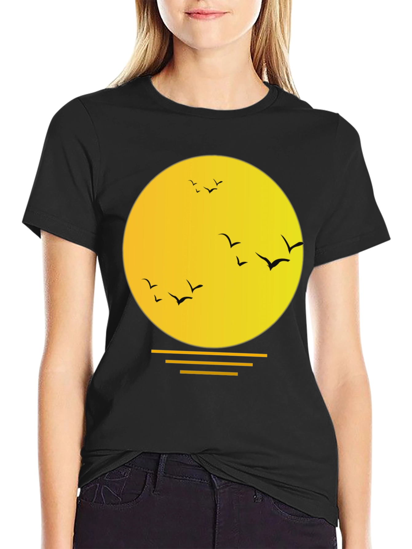 Sunset Birds Graphic T-Shirt