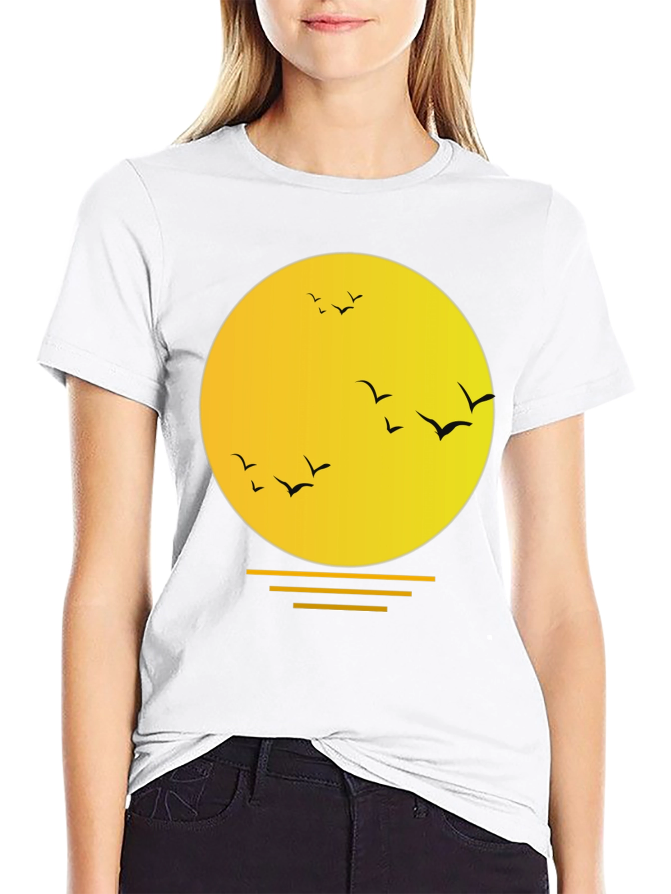 Sunset Birds Graphic T-Shirt