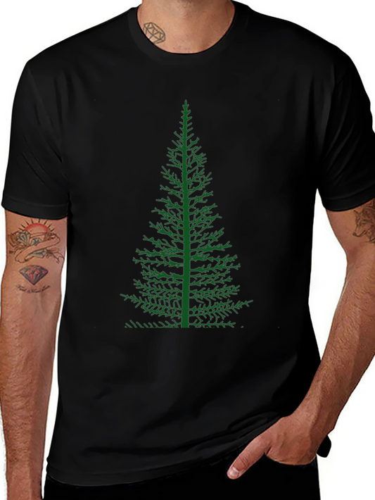 Green Tree Graphic Black T-Shirt