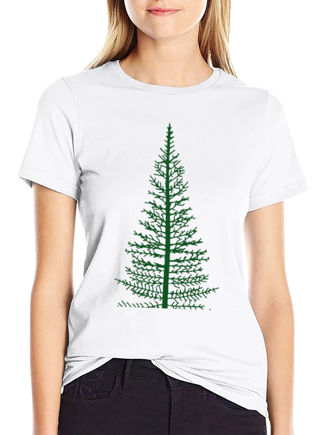 Green Tree Graphic Black T-Shirt