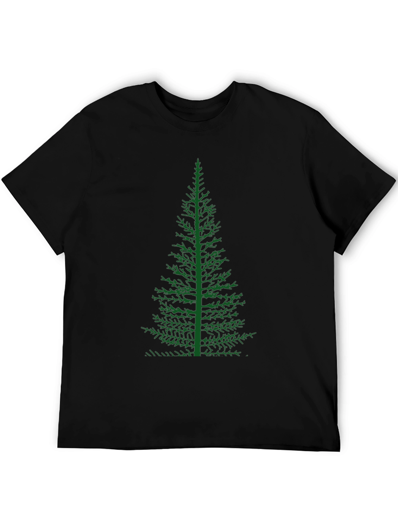 Green Tree Graphic Black T-Shirt