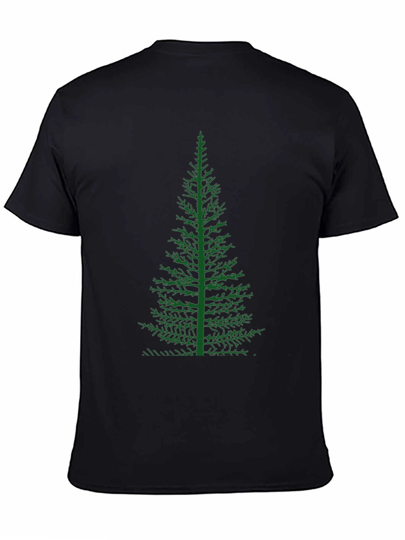 Green Tree Graphic Black T-Shirt