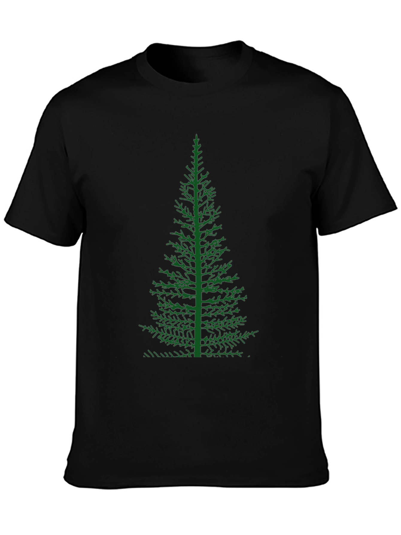 Green Tree Graphic Black T-Shirt