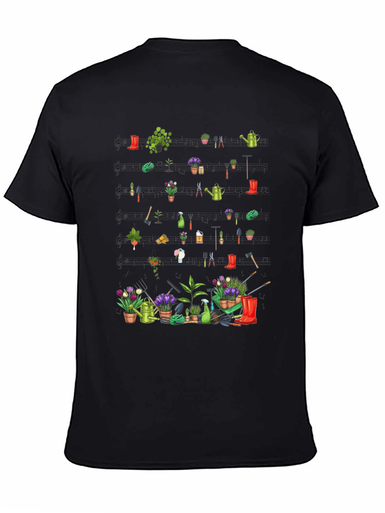 Gardening Tools & Plants Black T-Shirt