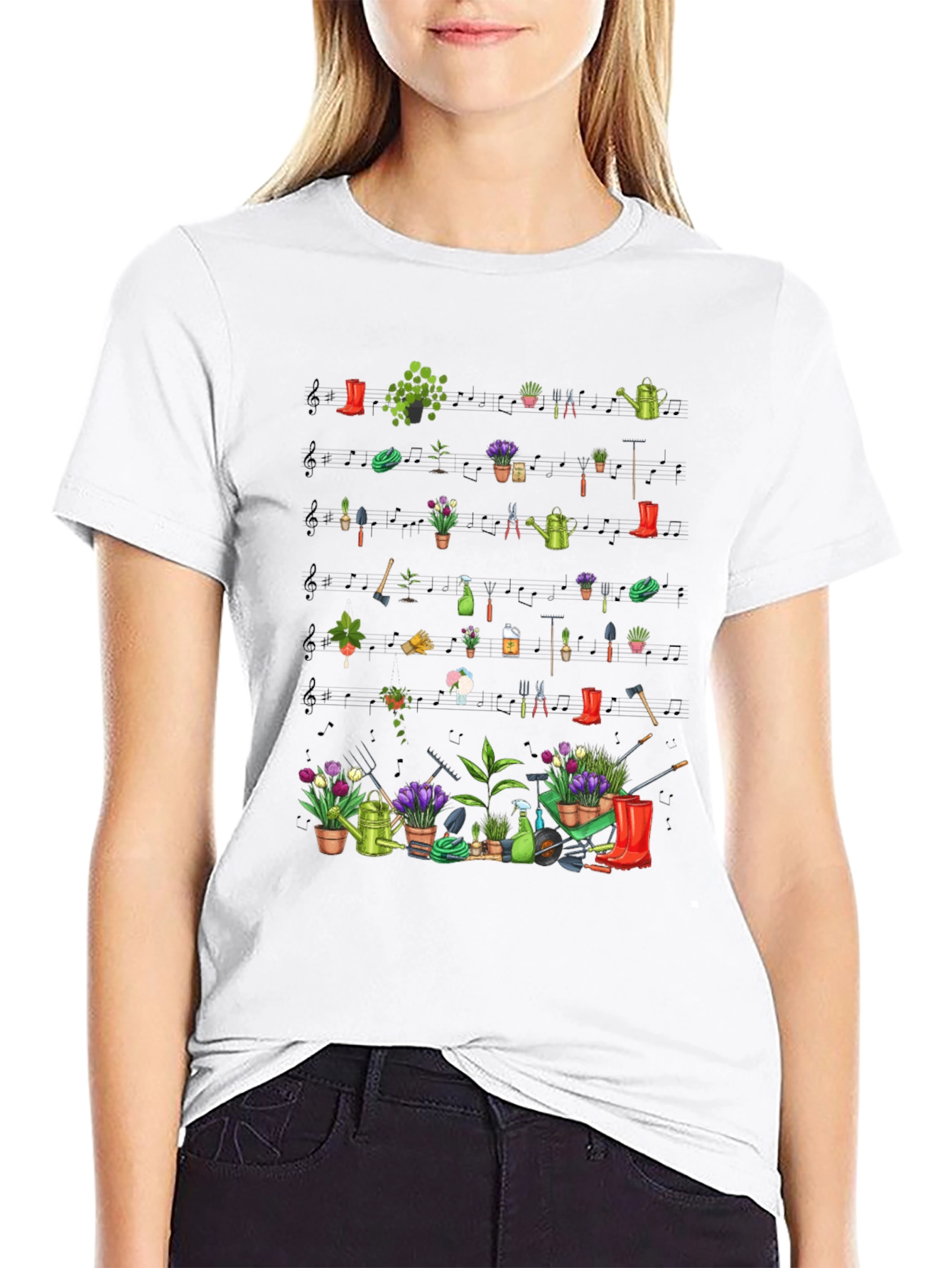 Gardening Tools & Plants Black T-Shirt