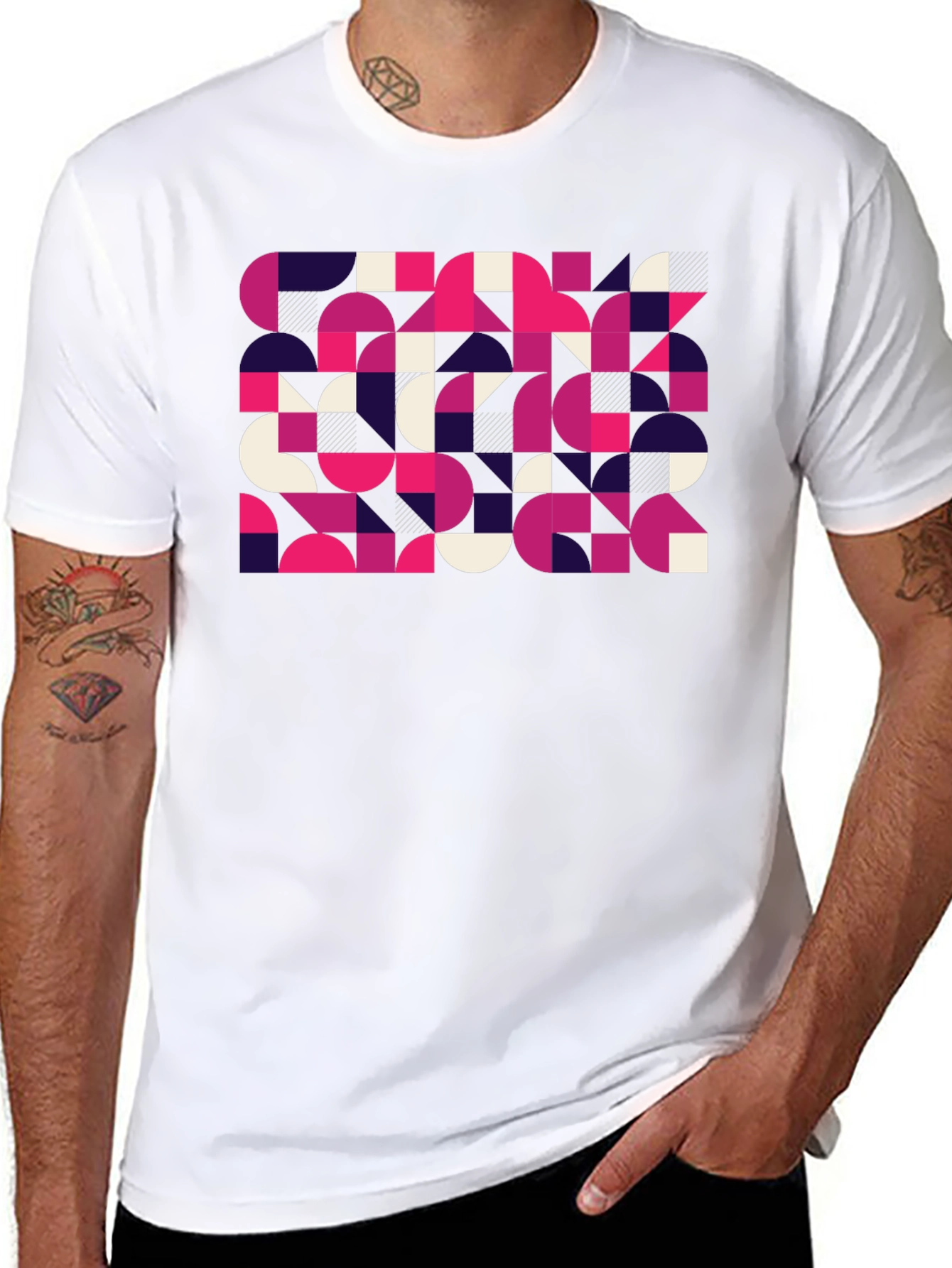 Abstract Graphic Print Black T-Shirt