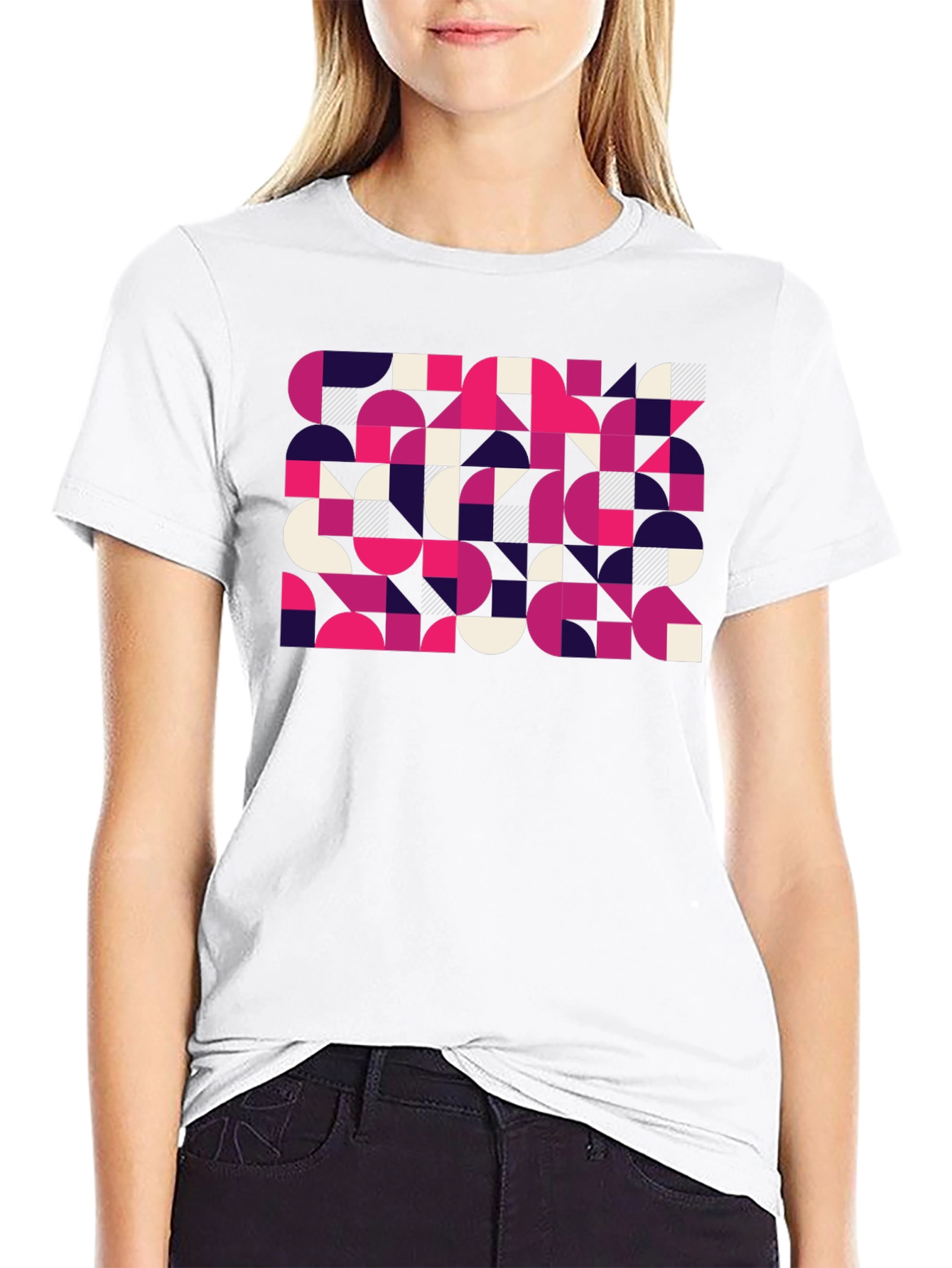 Abstract Graphic Print Black T-Shirt