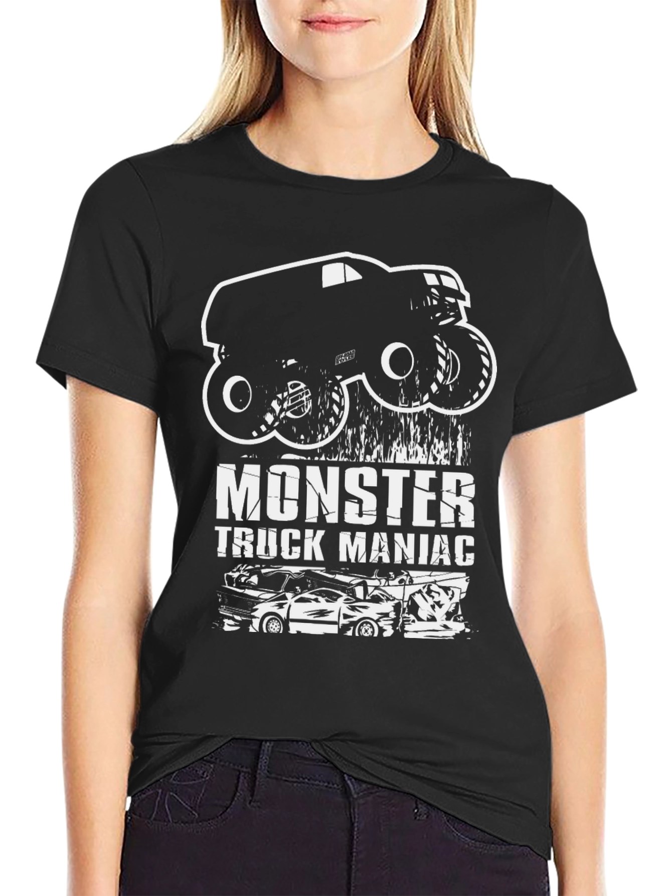 Monster Truck Maniac Graphic T-Shirt - Black