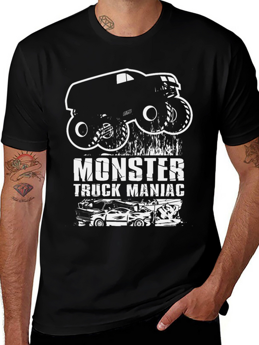 Monster Truck Maniac Graphic T-Shirt - Black