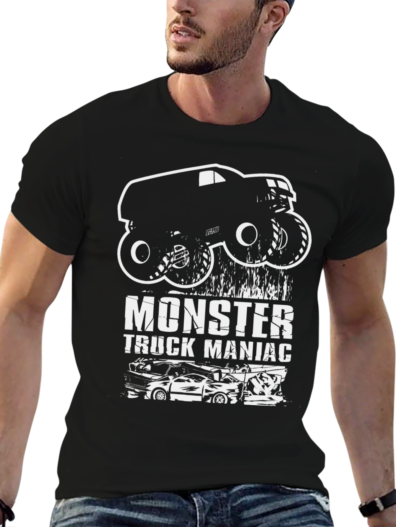 Monster Truck Maniac Graphic T-Shirt - Black