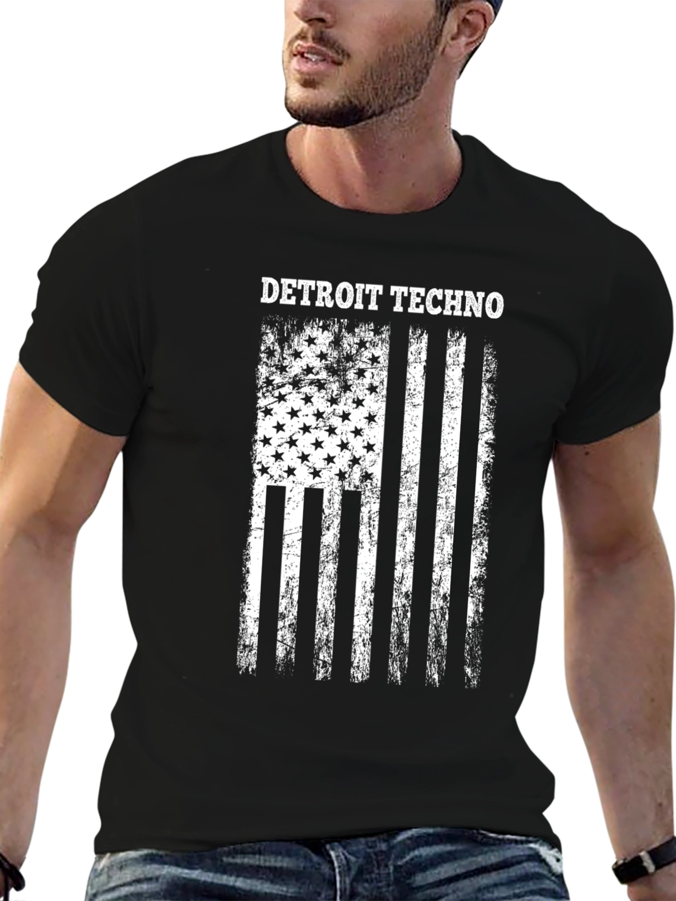 Detroit Techno Flag Graphic T-Shirt