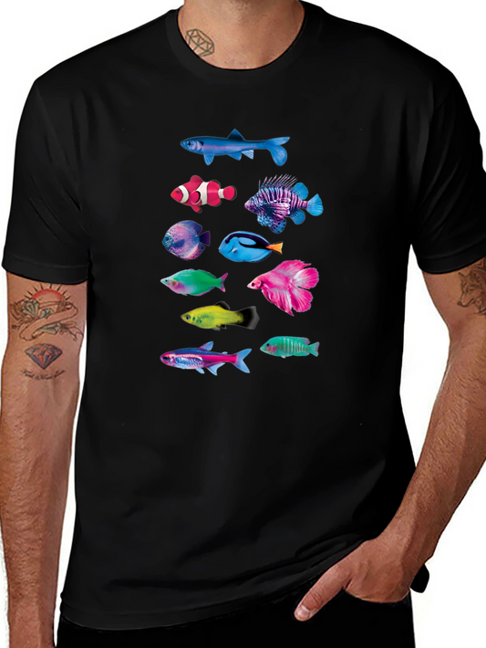 Colorful Fish Graphic T-Shirt