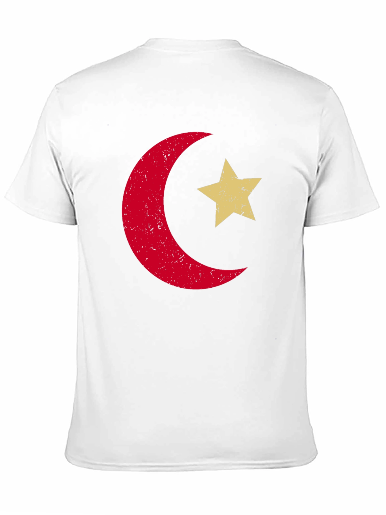 Retro Crescent Moon & Star Graphic Tee - Black
