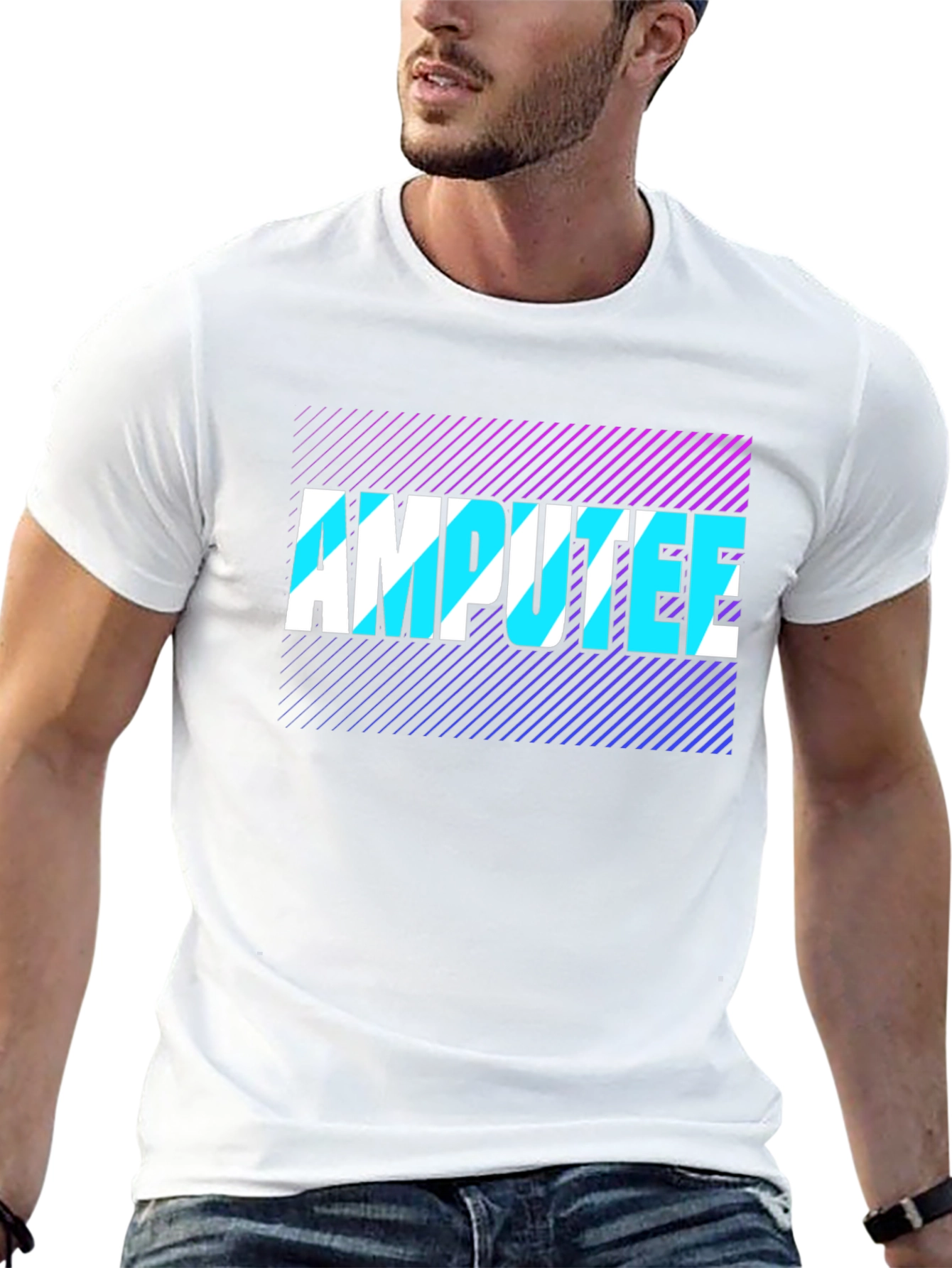 Amputee Graphic Tee - Black Cotton T-Shirt