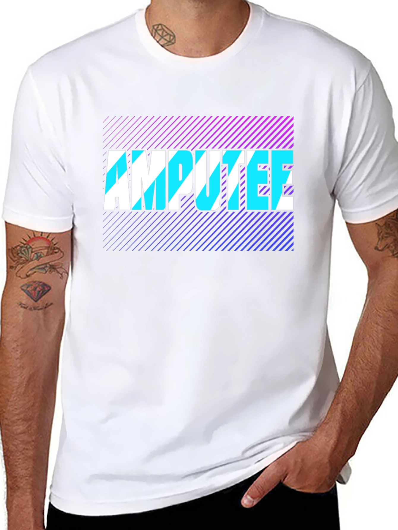 Amputee Graphic Tee - Black Cotton T-Shirt