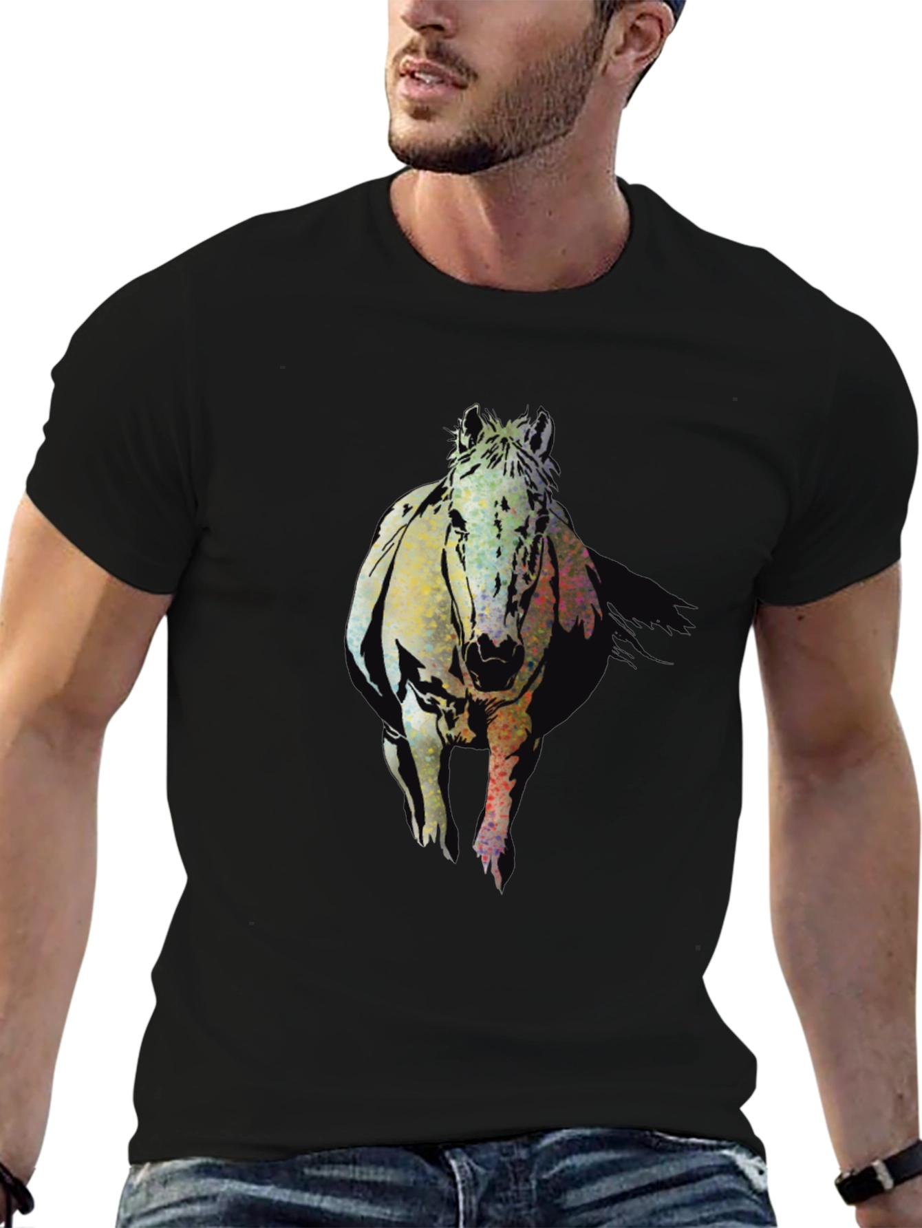Horse Graphic Black T-Shirt