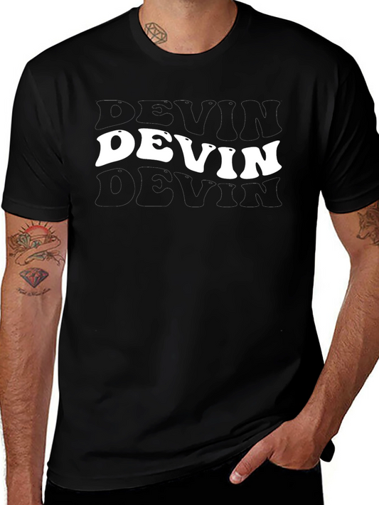 Devin Graphic Print Black T-Shirt