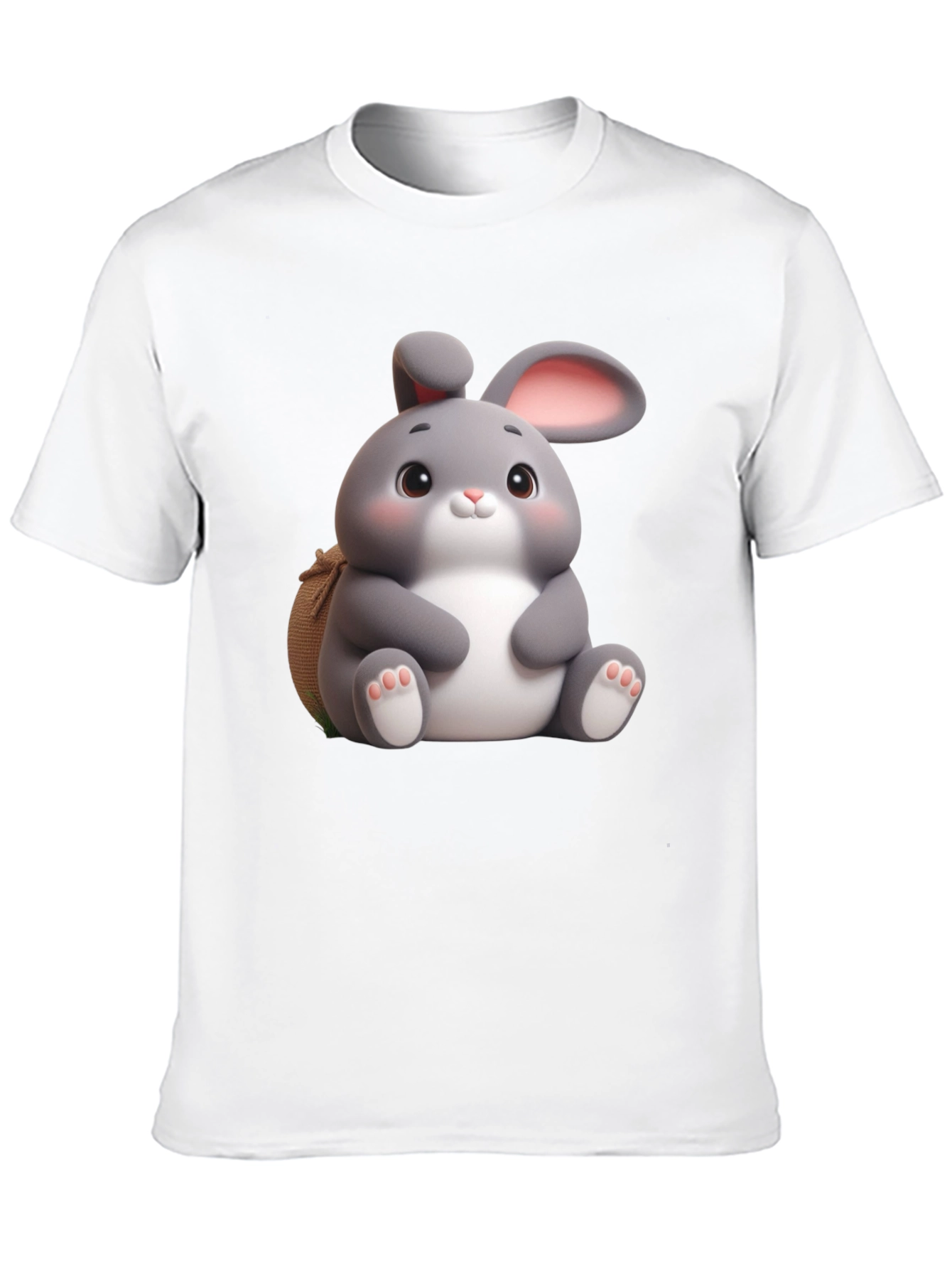 Cute Bunny Graphic Black T-Shirt