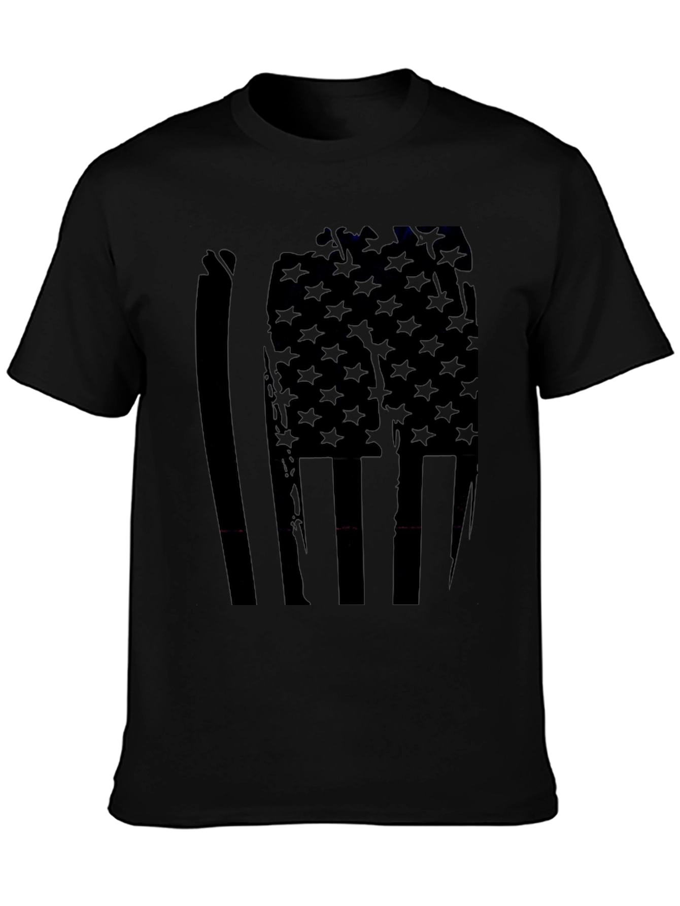 American Flag Distressed Graphic Tee - Black