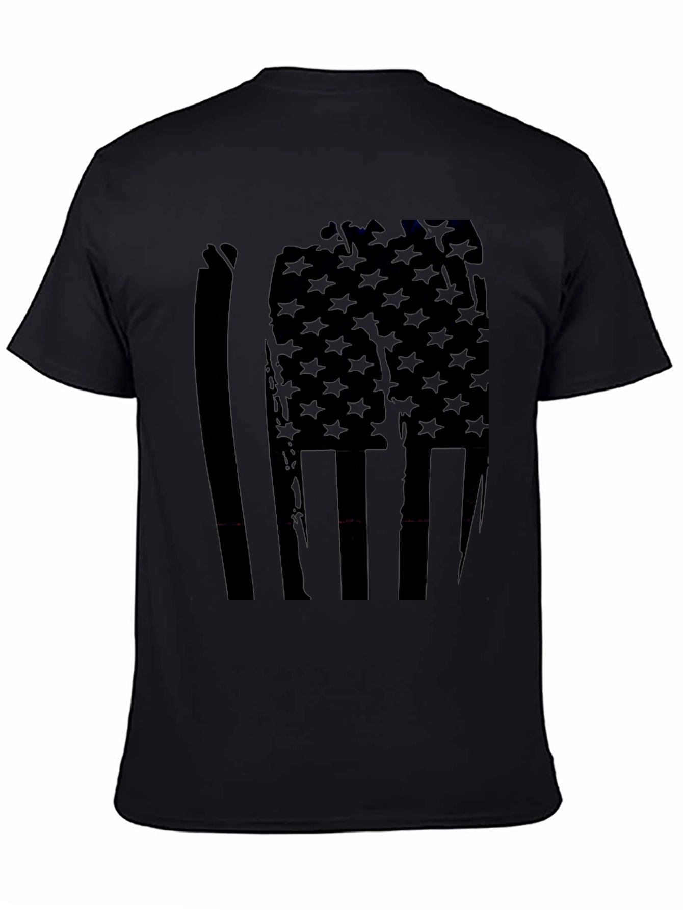 American Flag Distressed Graphic Tee - Black
