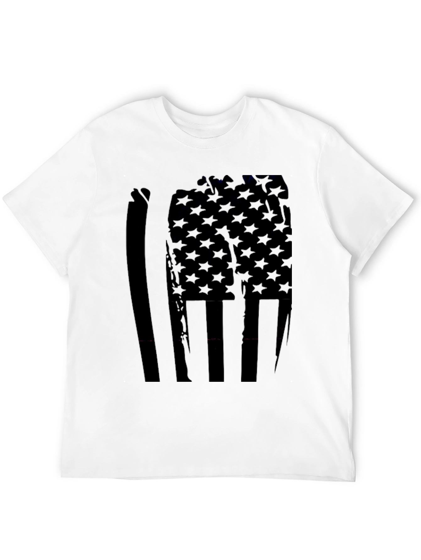 American Flag Distressed Graphic Tee - Black