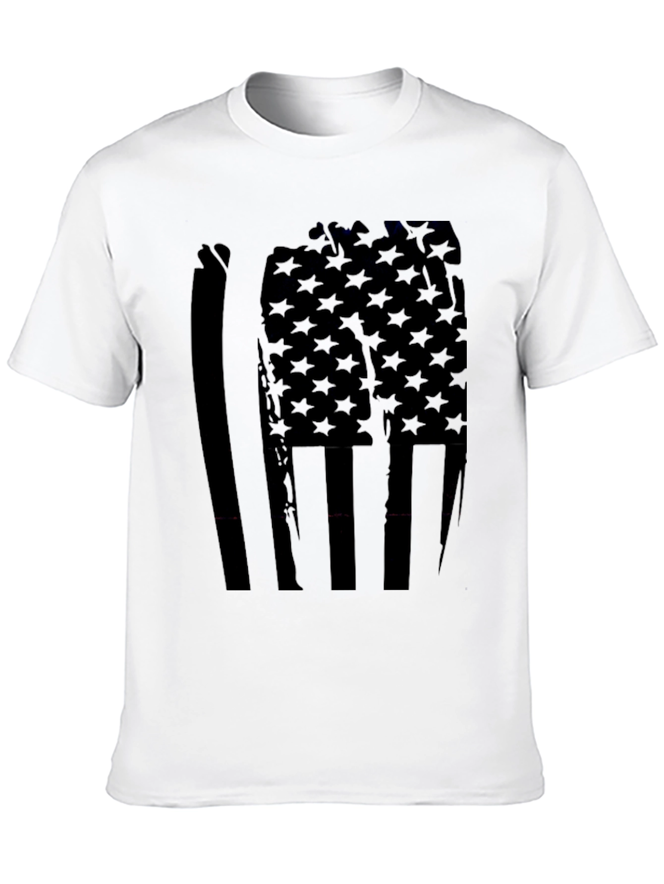 American Flag Distressed Graphic Tee - Black