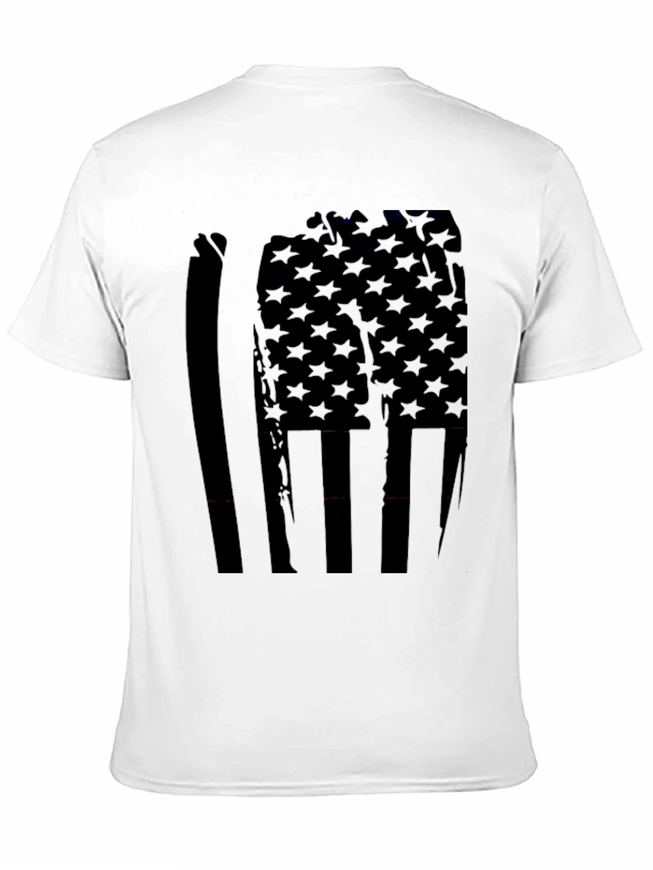 American Flag Distressed Graphic Tee - Black