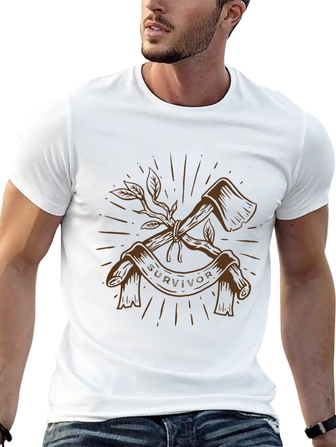 Survivor Axe Graphic T-Shirt - Premium Cotton Blend