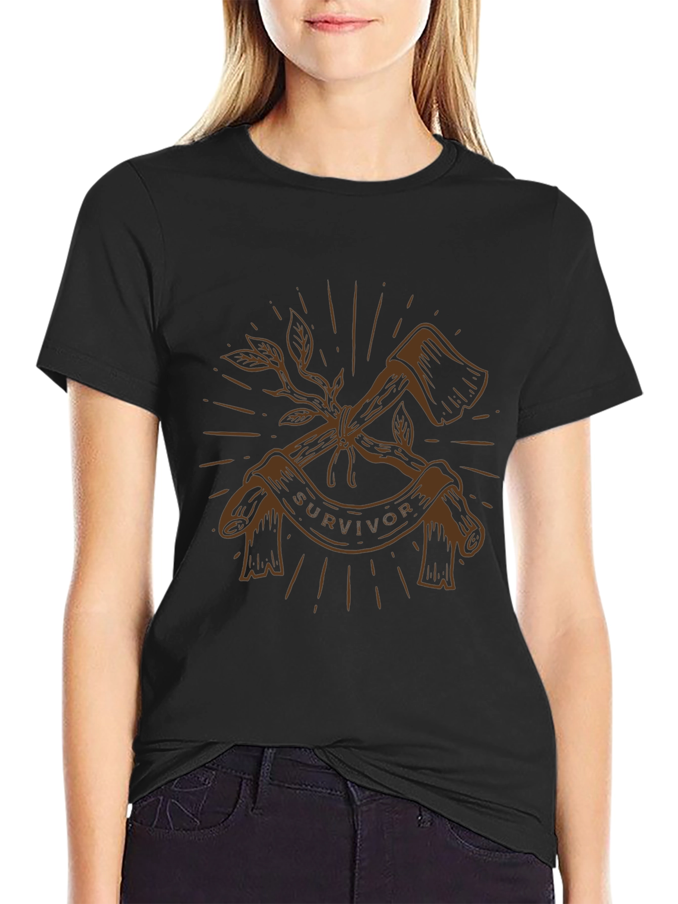 Survivor Axe Graphic T-Shirt - Premium Cotton Blend