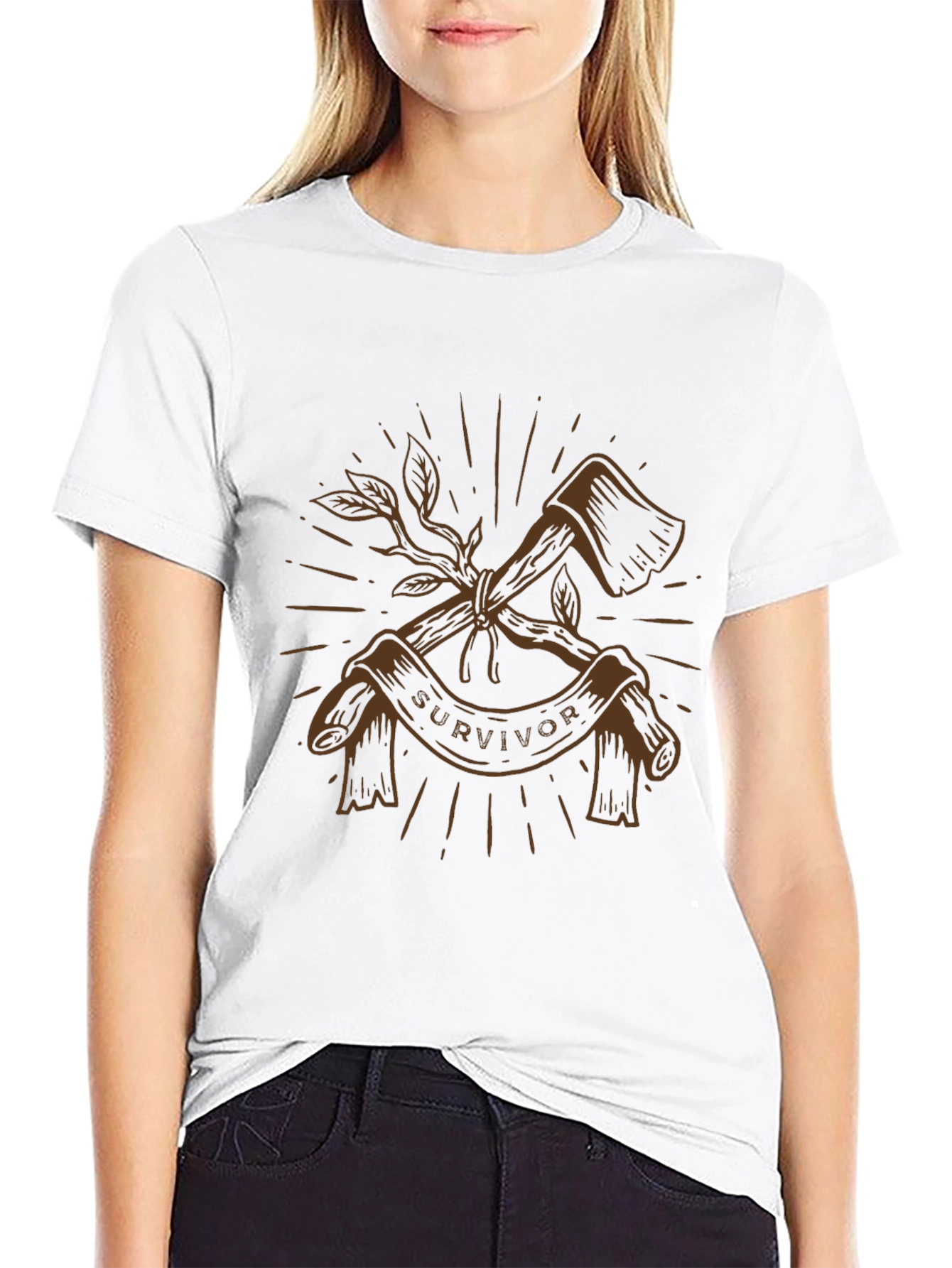 Survivor Axe Graphic T-Shirt - Premium Cotton Blend
