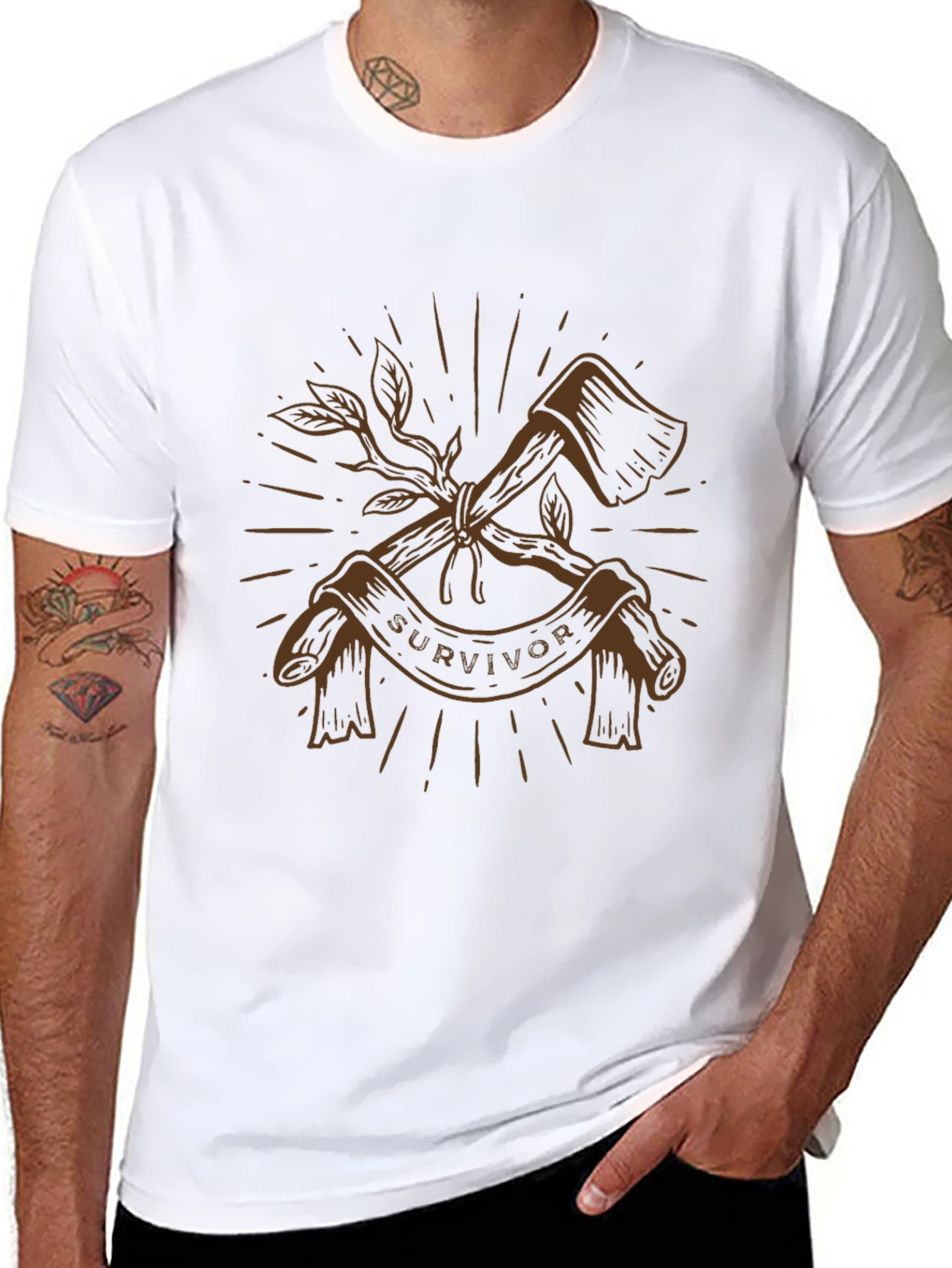 Survivor Axe Graphic T-Shirt - Premium Cotton Blend