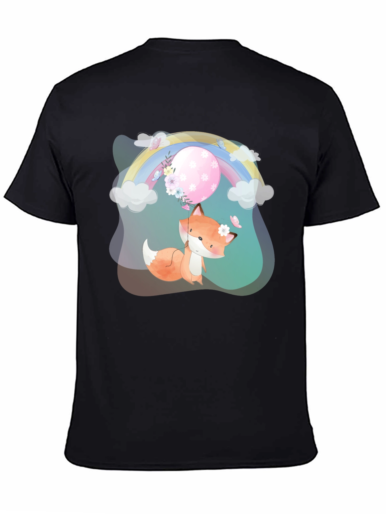 Cute Fox Rainbow Graphic T-Shirt