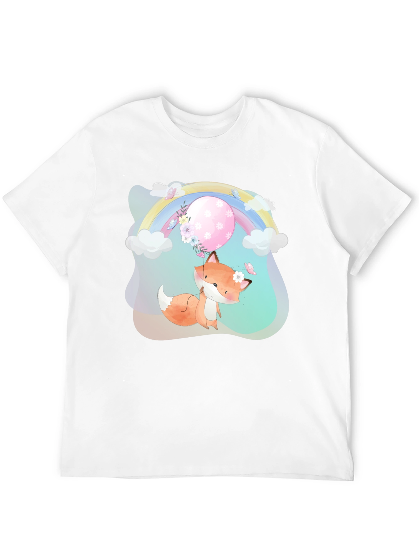 Cute Fox Rainbow Graphic T-Shirt