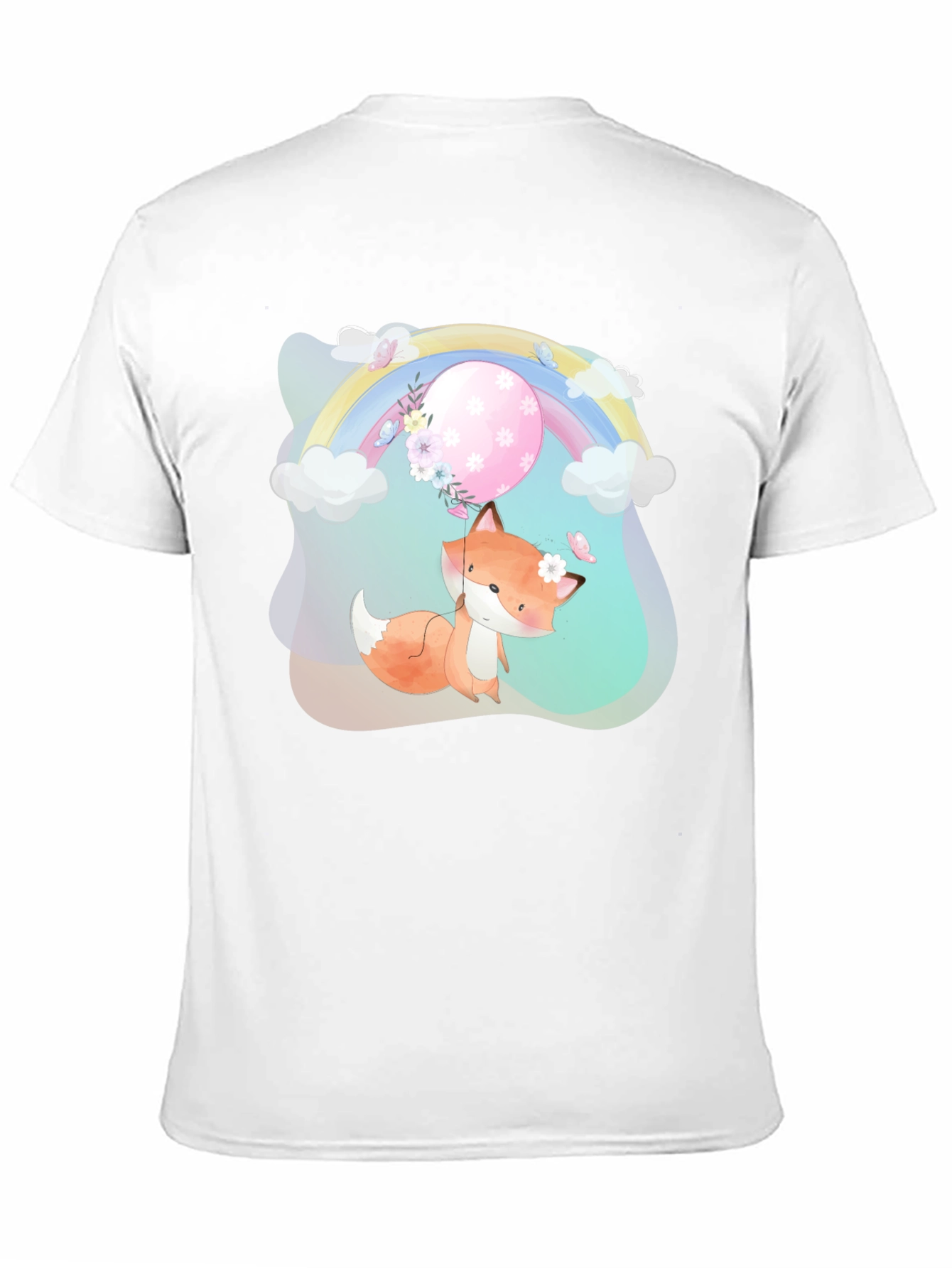 Cute Fox Rainbow Graphic T-Shirt