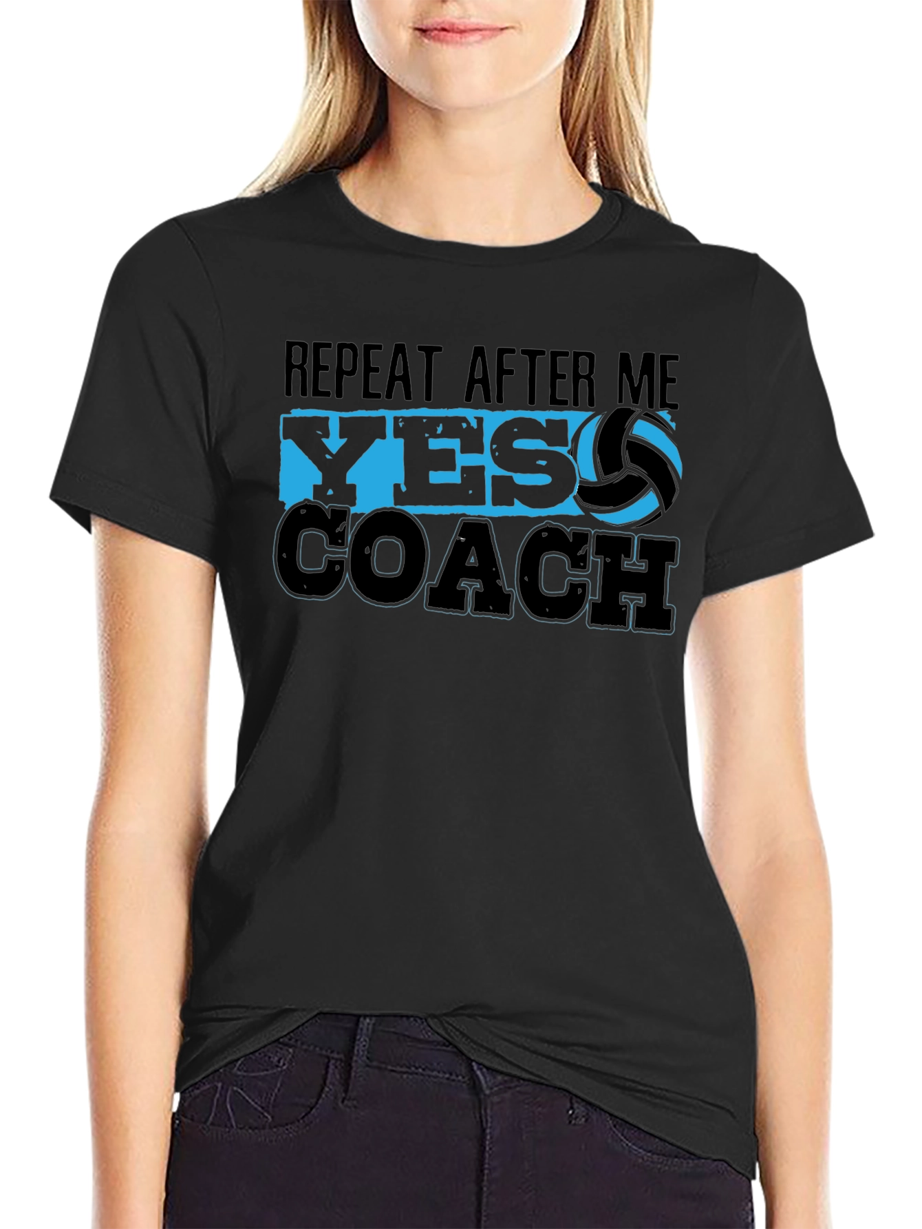 Volleyball Coach T-Shirt - Repeat After Me Yes Coach