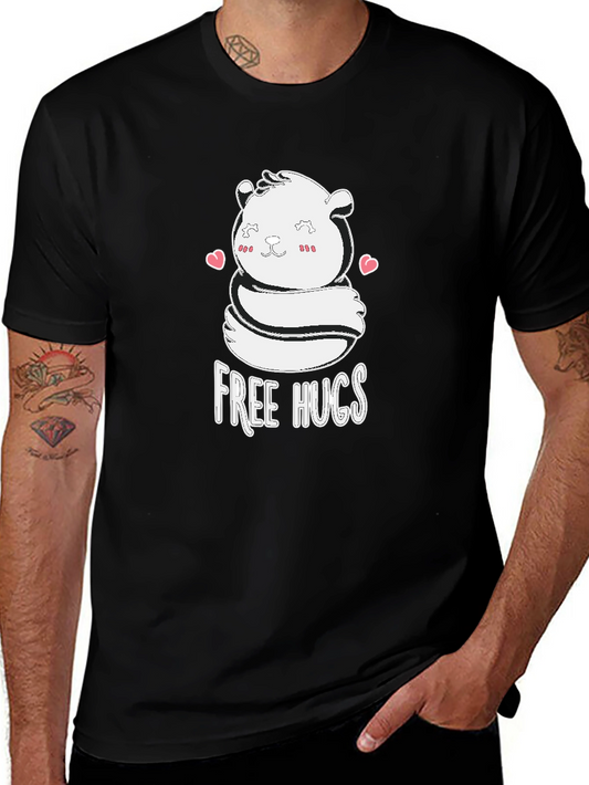 Cute Free Hugs Bear Graphic T-Shirt