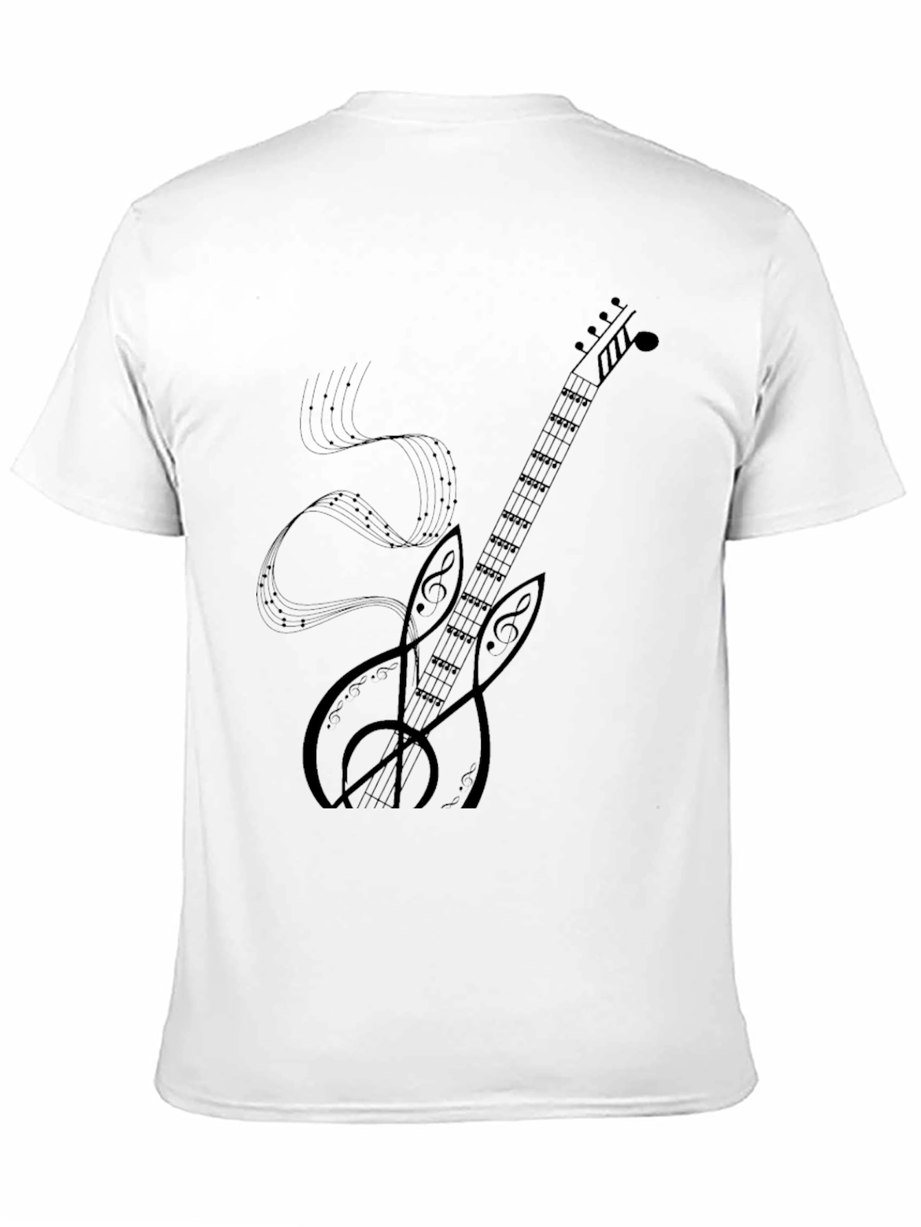 Musical Guitar Graphic Black T-Shirt