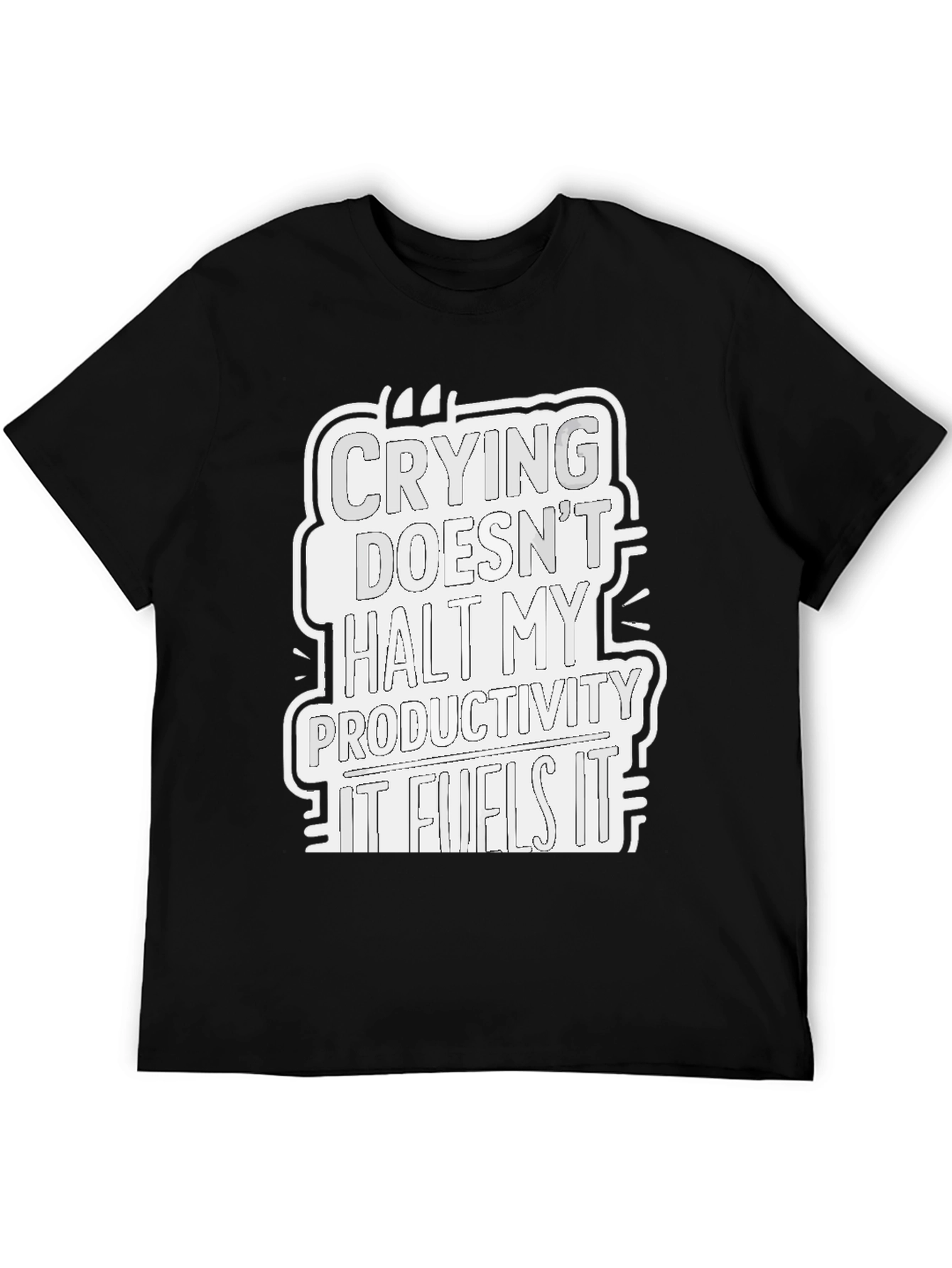 Crying Fuels Productivity Graphic Tee - Black