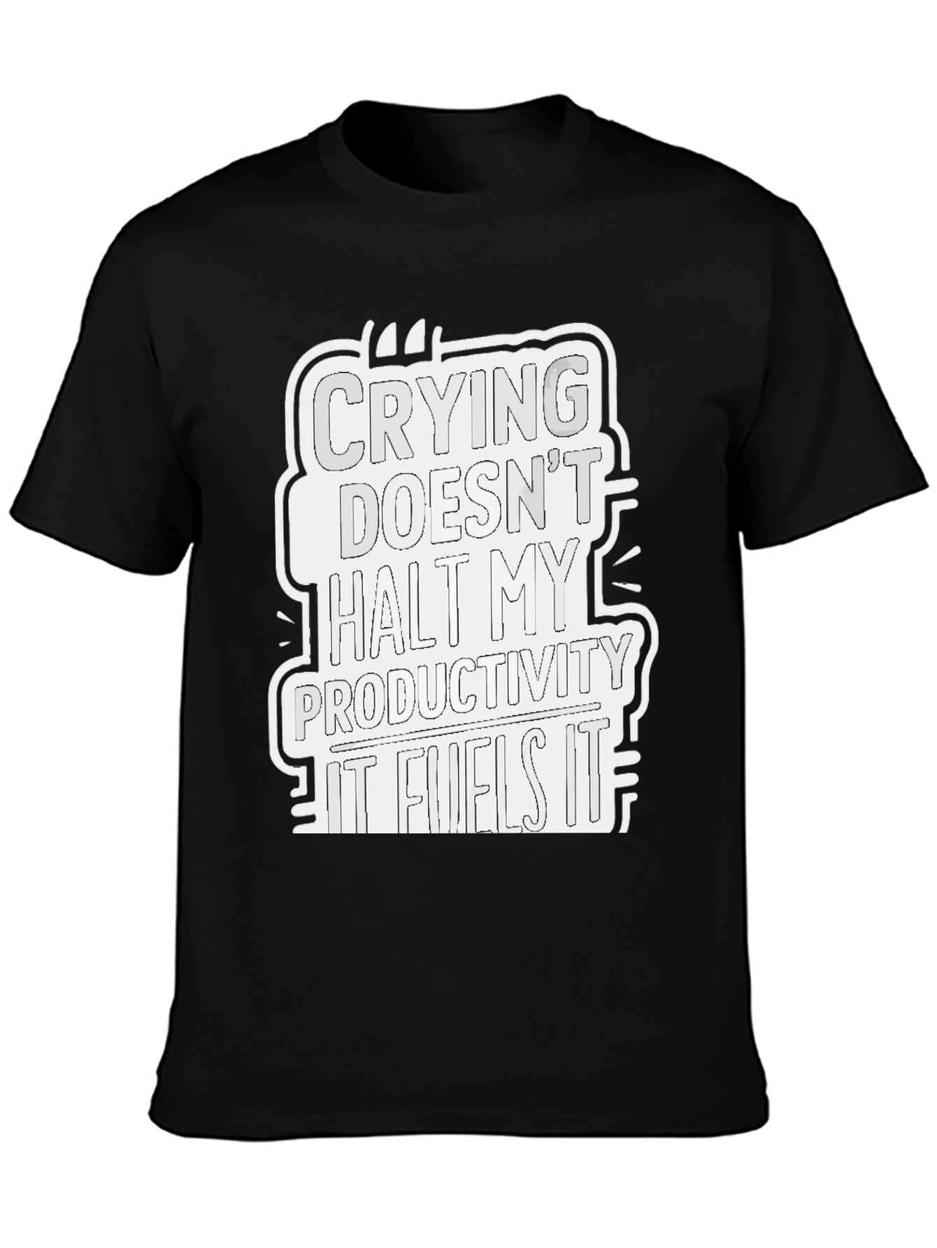 Crying Fuels Productivity Graphic Tee - Black