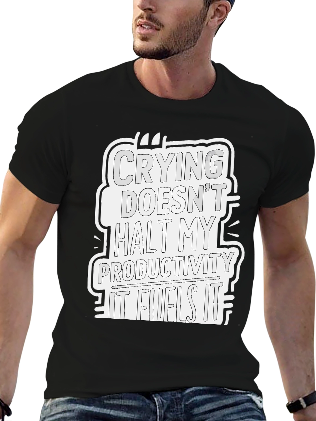 Crying Fuels Productivity Graphic Tee - Black