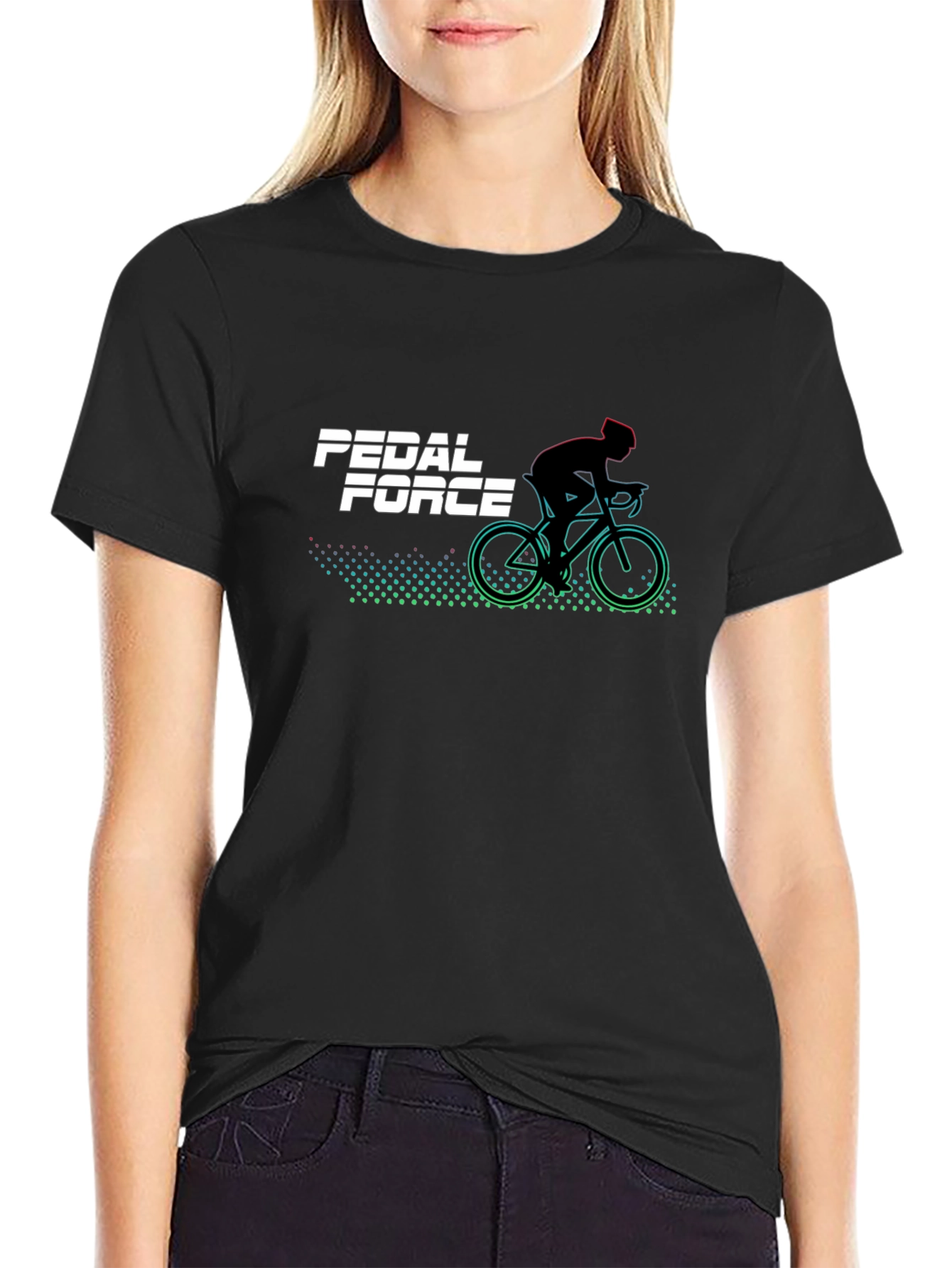 Pedal Force Graphic T-Shirt - Black Cycling Tee