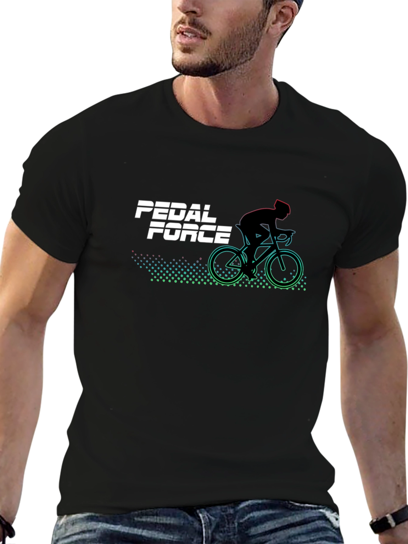 Pedal Force Graphic T-Shirt - Black Cycling Tee