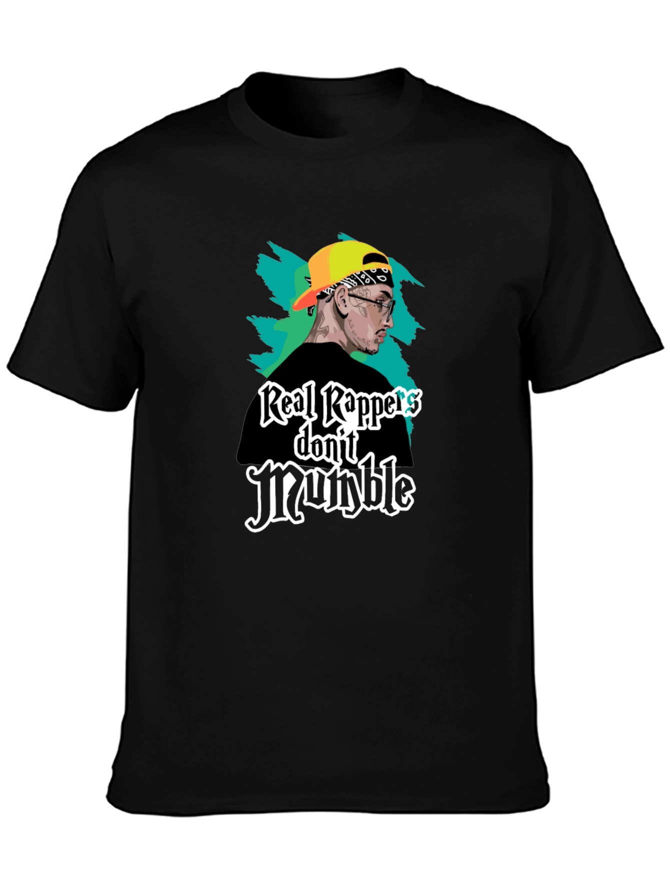 Real Rappers Dont Mumble Black T-Shirt