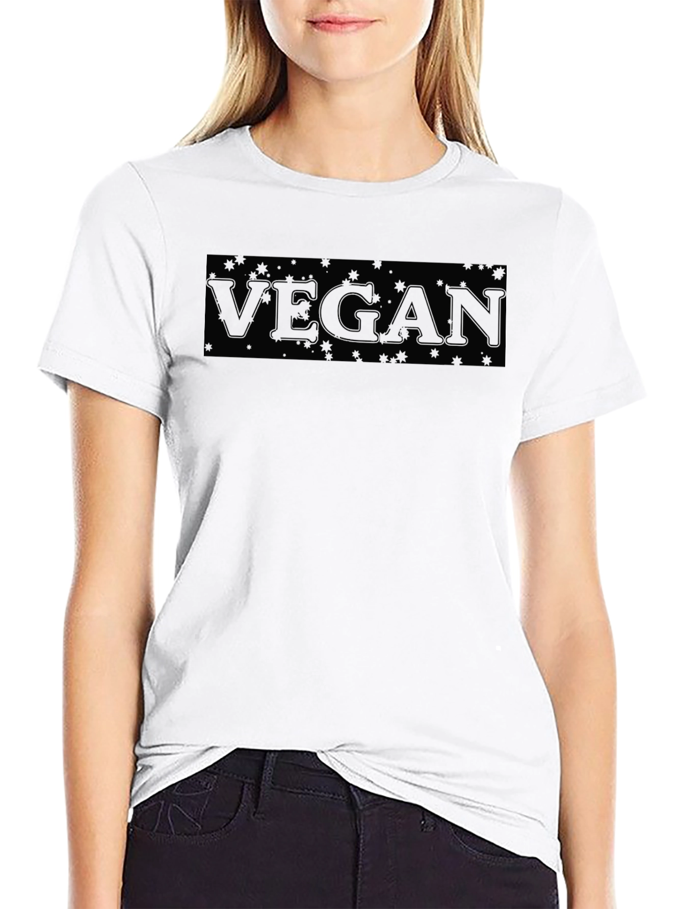 Vegan Graphic T-Shirt - Black Crew Neck Tee