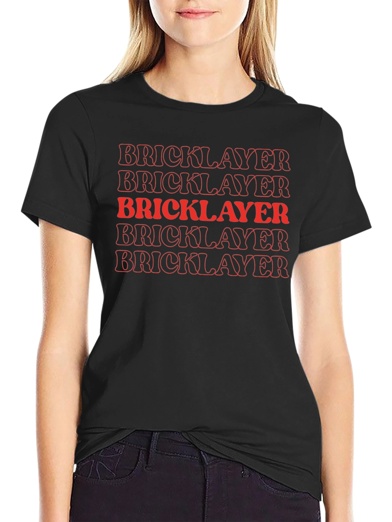Bricklayer Text Graphic Black T-Shirt