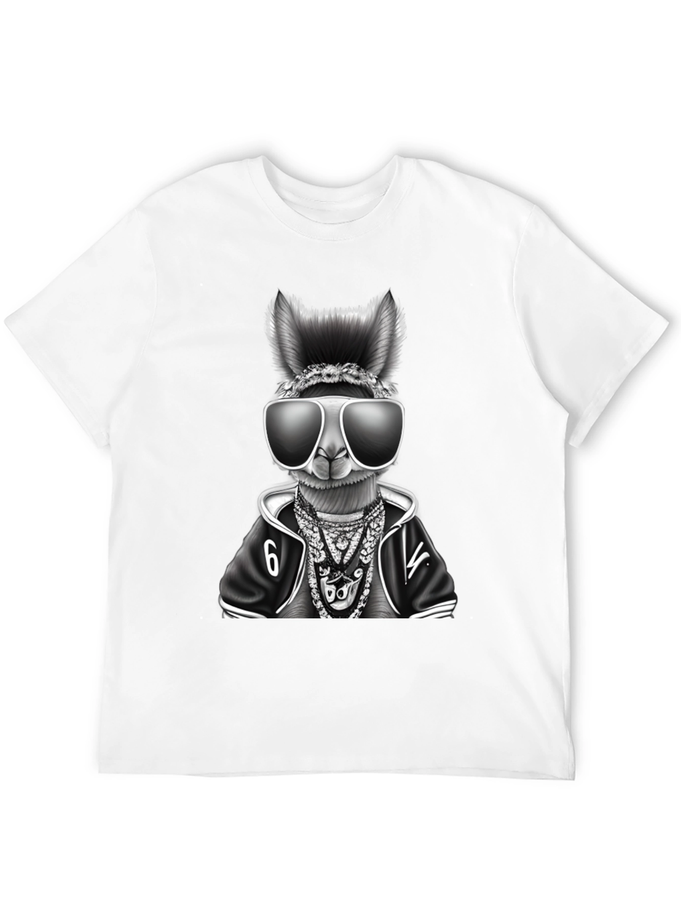 Cool Llama Graphic Tee - Black Cotton T-Shirt
