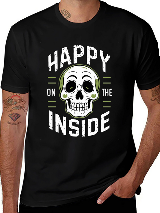 Happy on the Inside Skull Graphic T-Shirt
