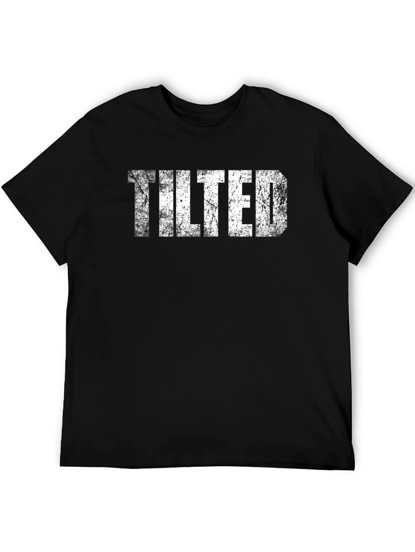 Tilted Graphic Tee - Black Cotton T-Shirt